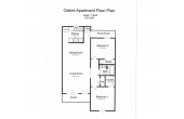 Oakes 2 bdr 1 bath floorplan